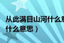 從此滿目山河什么意思（滿目山河既往不咎是什么意思）