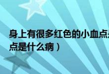身上有很多紅色的小血點(diǎn)是什么?。ㄉ砩嫌泻芏嗉t色的小血點(diǎn)是什么病）