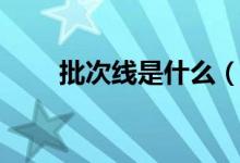 批次線是什么(批次線是什么意思)