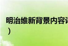明治維新背景內(nèi)容評價(明治維新背景是什么)