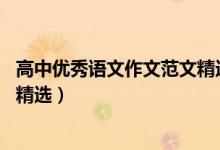 高中優(yōu)秀語(yǔ)文作文范文精選10篇（文采超好的高中作文范文精選）