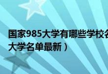 國家985大學有哪些學校名單2020年(2022全國211和985大學名單最新)