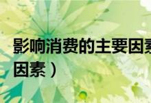 影響消費的主要因素有什么（影響消費的主要因素）