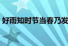 好雨知時節(jié)當春乃發(fā)生的意思（是什么詩句）