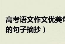 高考語文作文優(yōu)美句子摘抄(高考作文很驚艷的句子摘抄)