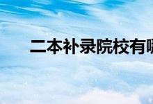 二本補錄院校有哪些（會降分錄取嗎）