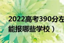 2022高考390分左右能上什么大學(xué)（文理科能報哪些學(xué)校）