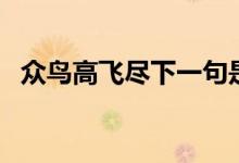 眾鳥(niǎo)高飛盡下一句是（眾鳥(niǎo)高飛盡下一句）