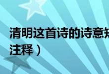 清明這首詩的詩意短句（清明這首詩的詩意及注釋）