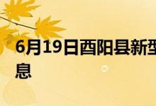 6月19日酉陽縣新型冠狀病毒肺炎疫情最新消息