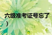 六級準考證號忘了(六級準考證號忘了怎么辦)