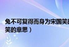 兔不可復得而身為宋國笑的意思是（兔不可復得 而身為宋國笑的意思）