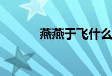 燕燕于飛什么意思（燕燕于飛）