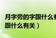 月字旁的字跟什么有關(guān)系一年級(jí)（月字旁的字跟什么有關(guān)）