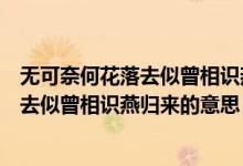 無可奈何花落去似曾相識燕歸來的哲學(xué)原理（無可奈何花落去似曾相識燕歸來的意思）