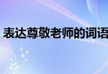 表達(dá)尊敬老師的詞語（表達(dá)尊敬老師的古詩(shī)）