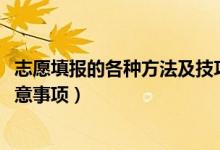 志愿填報的各種方法及技巧（2022年平行志愿填報技巧及注意事項）