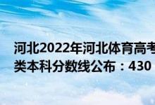 河北2022年河北體育高考分數(shù)線（2022河北高考物理學科類本科分數(shù)線公布：430）