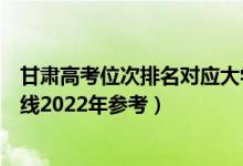 甘肅高考位次排名對(duì)應(yīng)大學(xué)有哪些（位次對(duì)應(yīng)大學(xué)最低分?jǐn)?shù)線2022年參考）