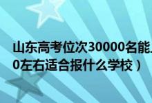 山東高考位次30000名能上什么大學(xué)（山東高考位次200000左右適合報什么學(xué)校）