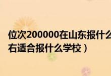 位次200000在山東報(bào)什么學(xué)校好（山東高考位次100000左右適合報(bào)什么學(xué)校）
