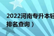 2022河南專升本輕化工程一分一段表（成績排名查詢）
