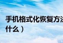 手機格式化恢復方法（手機格式化恢復方法是什么）