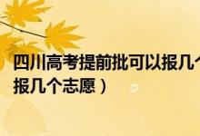 四川高考提前批可以報(bào)幾個(gè)志愿（2022西藏高專提前批可以報(bào)幾個(gè)志愿）