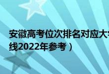 安徽高考位次排名對(duì)應(yīng)大學(xué)有哪些（位次對(duì)應(yīng)大學(xué)最低分?jǐn)?shù)線(xiàn)2022年參考）