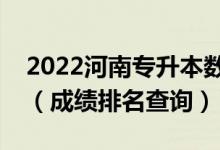 2022河南專升本數(shù)學(xué)與應(yīng)用數(shù)學(xué)一分一段表（成績排名查詢）