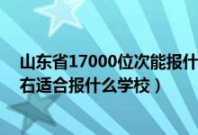 山東省17000位次能報什么學(xué)校（山東高考位次160000左右適合報什么學(xué)校）