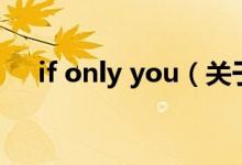 if only you（關(guān)于if only you的介紹）