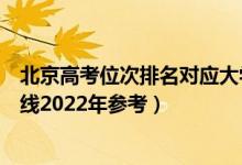 北京高考位次排名對(duì)應(yīng)大學(xué)有哪些（位次對(duì)應(yīng)大學(xué)最低分?jǐn)?shù)線2022年參考）