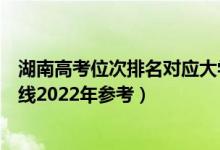 湖南高考位次排名對應(yīng)大學(xué)有哪些（位次對應(yīng)大學(xué)最低分?jǐn)?shù)線2022年參考）