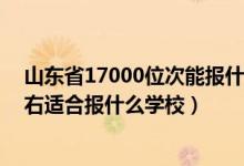 山東省17000位次能報什么學(xué)校（山東高考位次190000左右適合報什么學(xué)校）