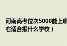 河南高考位次5000能上哪些大學（河南高考位次290000左右適合報什么學校）