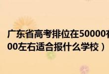 廣東省高考排位在50000有學(xué)校選擇嗎（廣東高考位次100000左右適合報什么學(xué)校）
