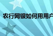 農(nóng)行網(wǎng)銀如何用用戶名登陸（只要簡(jiǎn)單7步）
