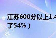 江蘇600分以上1.4萬(wàn)多人（本科上線率達(dá)到了54%）