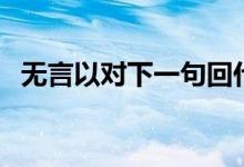 無言以對(duì)下一句回什么（無言以對(duì)的意思）