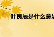 葉良辰是什么意思?。ㄈ~良辰的簡介）