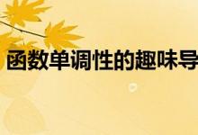 函數(shù)單調(diào)性的趣味導入（函數(shù)單調(diào)性的定義）