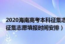 2020海南高考本科征集志愿（海南2022年高考本科提前批征集志愿填報(bào)時(shí)間安排）