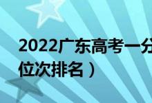 2022廣東高考一分一段表（本專科最新成績(jī)位次排名）