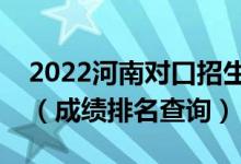 2022河南對口招生機電與機制類一分一段表（成績排名查詢）