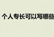 個(gè)人專長可以寫哪些（個(gè)人專長可以填哪些）