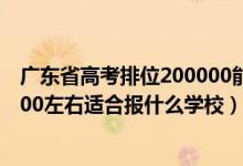 廣東省高考排位200000能上什么大學（廣東高考位次130000左右適合報什么學校）