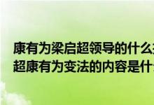 康有為梁啟超領(lǐng)導(dǎo)的什么拉開了維新變法運(yùn)動(dòng)的序幕（梁啟超康有為變法的內(nèi)容是什么）