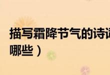 描寫(xiě)霜降節(jié)氣的詩(shī)詞（描寫(xiě)霜降節(jié)氣的詩(shī)詞有哪些）