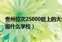 貴州位次25000能上的大學(xué)（貴州高考位次40000左右適合報(bào)什么學(xué)校）